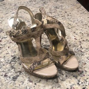 Guess heels. Size 7M. Snakeskin print.